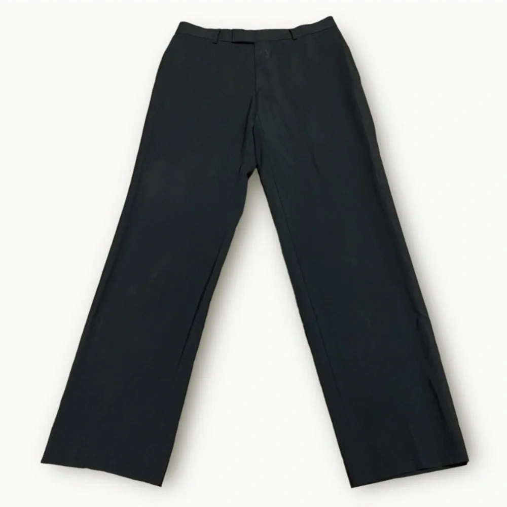 Boss Hugo Boss Men’s Dress Pants Size 33R Custom Made Flat Front Black Designer